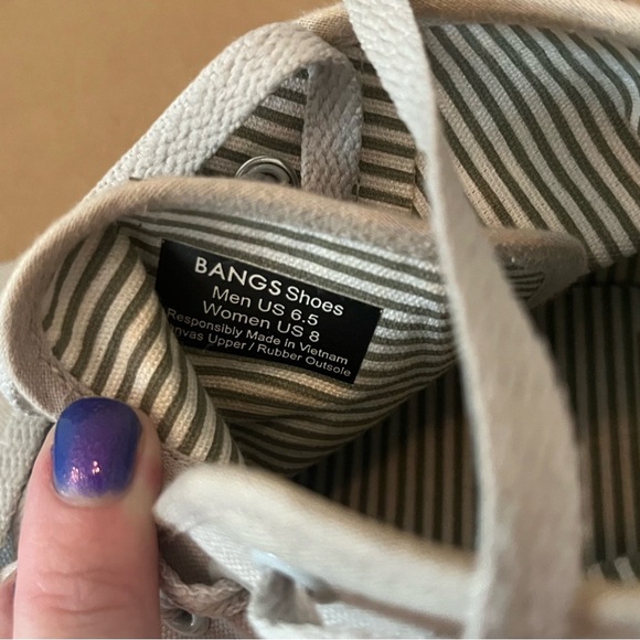 Bangs High-Top Vegan Friendly London Fog Succulent Sneakers Size 8 - Picture 2 of 7